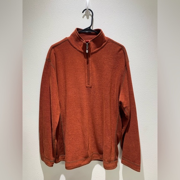 Tommy Bahama Men's 1/4 Zip Pullover Sweater Orange Size L - Picture 2 of 10
